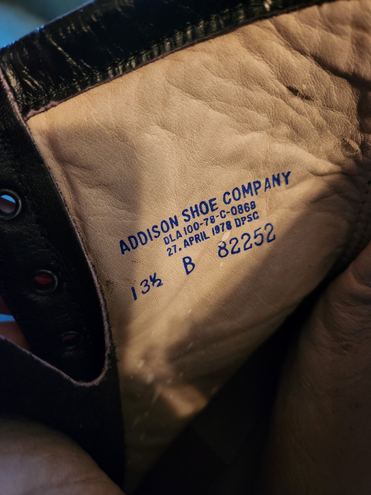 VTG 1978 NOS Biltrite Addison Military Combat Boots Black Leather Size 13.5 B