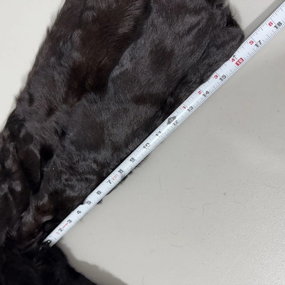 VTG Women Sz M Rabbit? Long Fur Coat Jacket Dark Brown Hook Loop Closure - Image 4 of 4