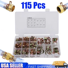 115 X Hose Spring Clamps 6-22mm Fastener Fuel Water Line Pipe Air Tube Clips Kit