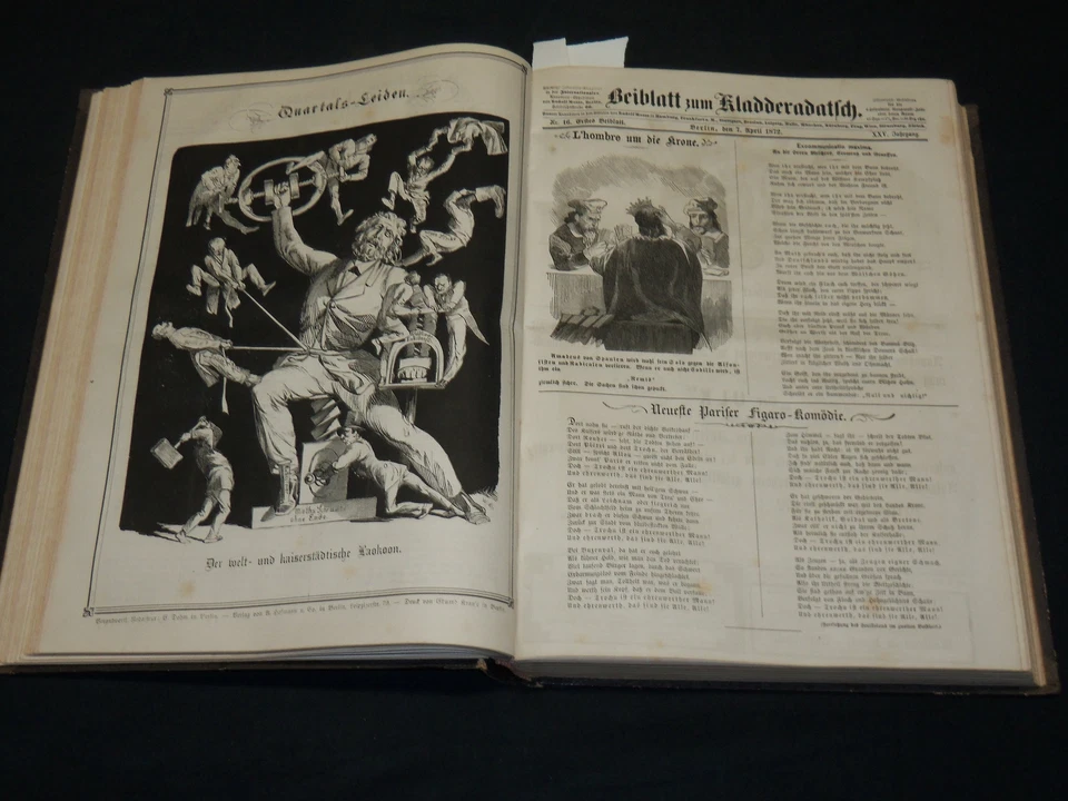 1872 KLADDERDATSCH ILLUSTRATED MAGAZINE BOUND VOLUME - GERMAN - KD 4349 Foto 3 de 4