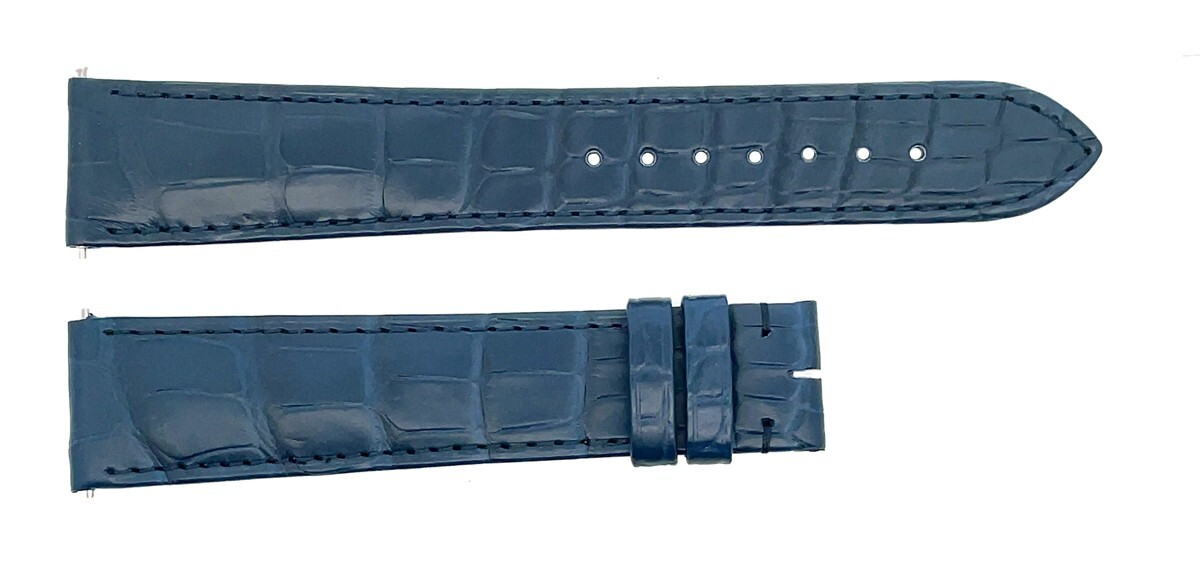 Cartier 19mm x 17mm Navy Blue Alligator Leather Watch Band