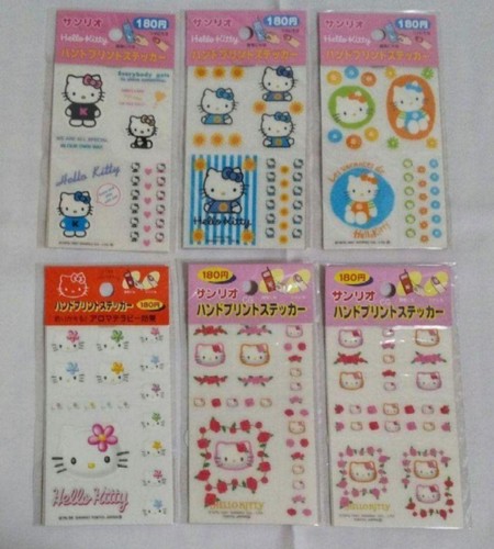 Sanrio Hello Kitty Hand Print Sticker Set Of 6 Retro | eBay