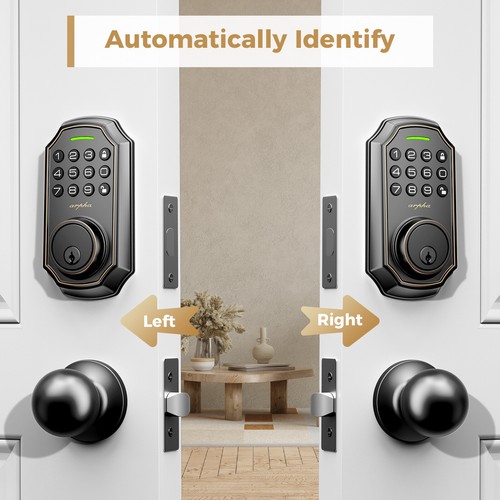 ARPHA Cerradura de puerta inteligente sin llave con manija Bluetooth App Control Teclado cerrojo - Imagen 9 de 11