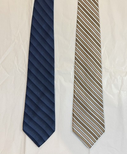 EUC Lot Of 2 Croft & Barrow Men's Necktie Ties Made in USA 100% Imported Silk - Picture 2 of 13