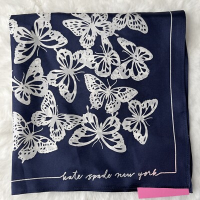 NWT Kate Spade Spring Flight Butterfly silk Square Scarf Bandana