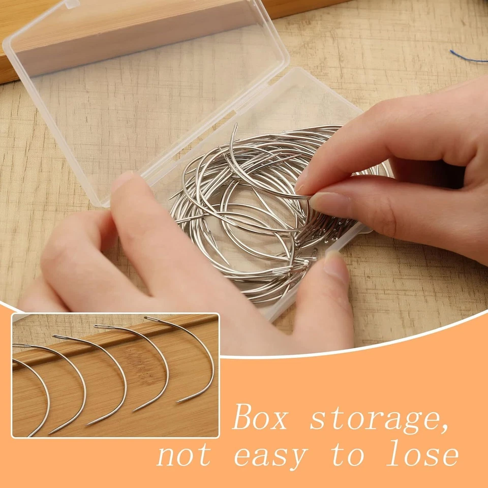 120 PIEZAS Agujas Curvas Agujas de Coser Curvas Aguja de Tejer para Alfombra Cuero Foto 4 de 4