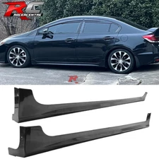 Fit 12-15 Honda Civic 9th 4Dr Mugen RR Style Side Skirts Rocker Panels ABS 2PCS