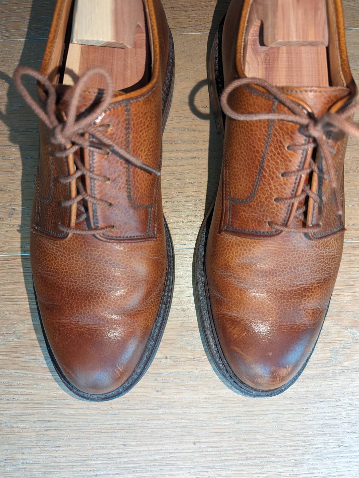 Crockett & Jones Grasmere Tan Scotch Grain Derby Shoes UK 7 E Subs eBay