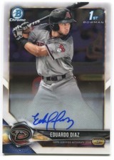 Eduardo Diaz 2018 Bowman Chrome Prospect Auto Rookie 1st Signed #BCPA-ED D-Backs