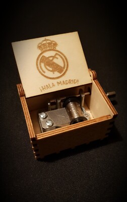 Real Madrid Anthem Wooden Music Box - Hala Madrid - Customizable