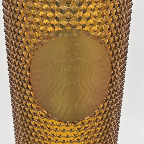 2021 Starbucks 50th Anniversary Gold Copper Studded Tumbler Cup 24oz With Straw - Picture 2 of 12