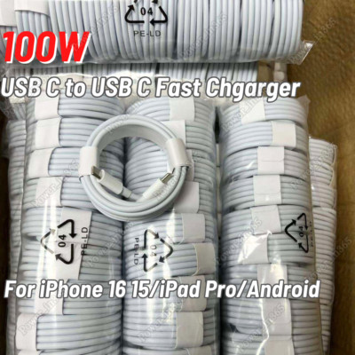 100W USB C To USB C Cable Fast Charger Lot For iPhone 15 16 Pro/Samsung/iPad Pro