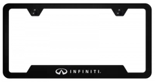 Infiniti Logo Black Finish Notched License Plate Frame Official Licensed