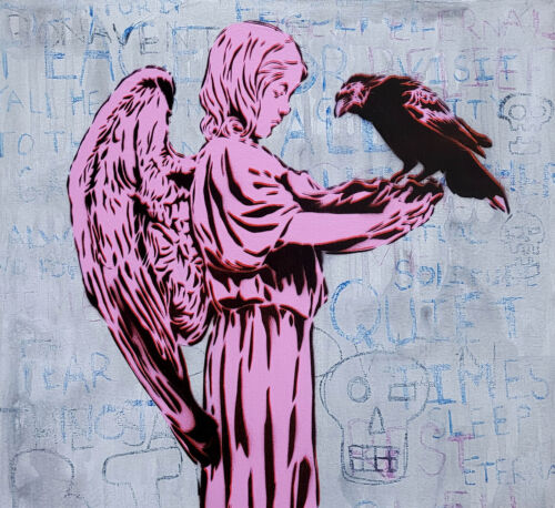 Bonaventure cemetery art, savannah angel painting, graffiti art, street art