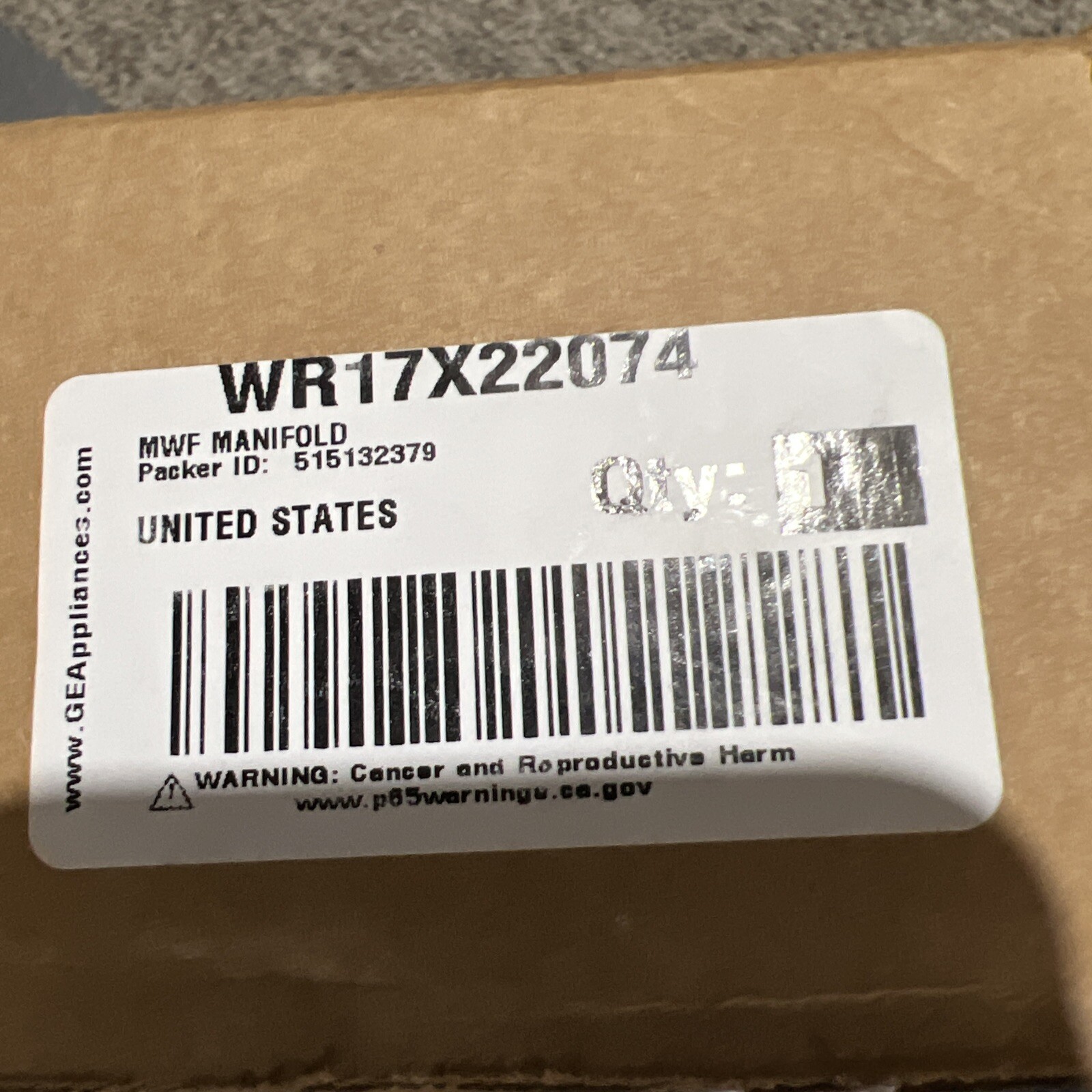 GE Wr17x22074 Water Filter Manifold eBay