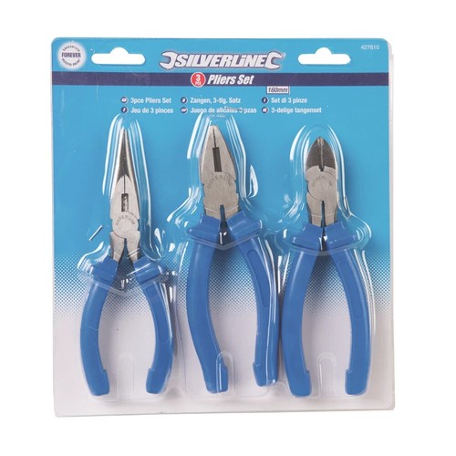 Silverline 427610 Pliers 3 Piece Mixed Set Hardened & Tempered Jaws - Picture 2 of 10