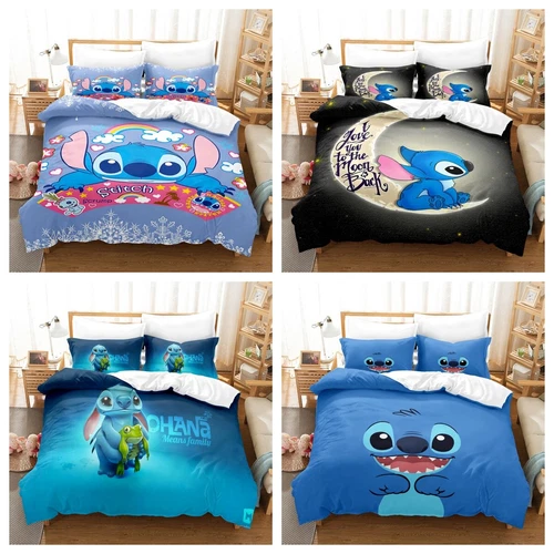 Neu Kinder Stitch Bettbezug Bettwäsche Set Kissenbezüge 80x80cm 135x200 200x200
