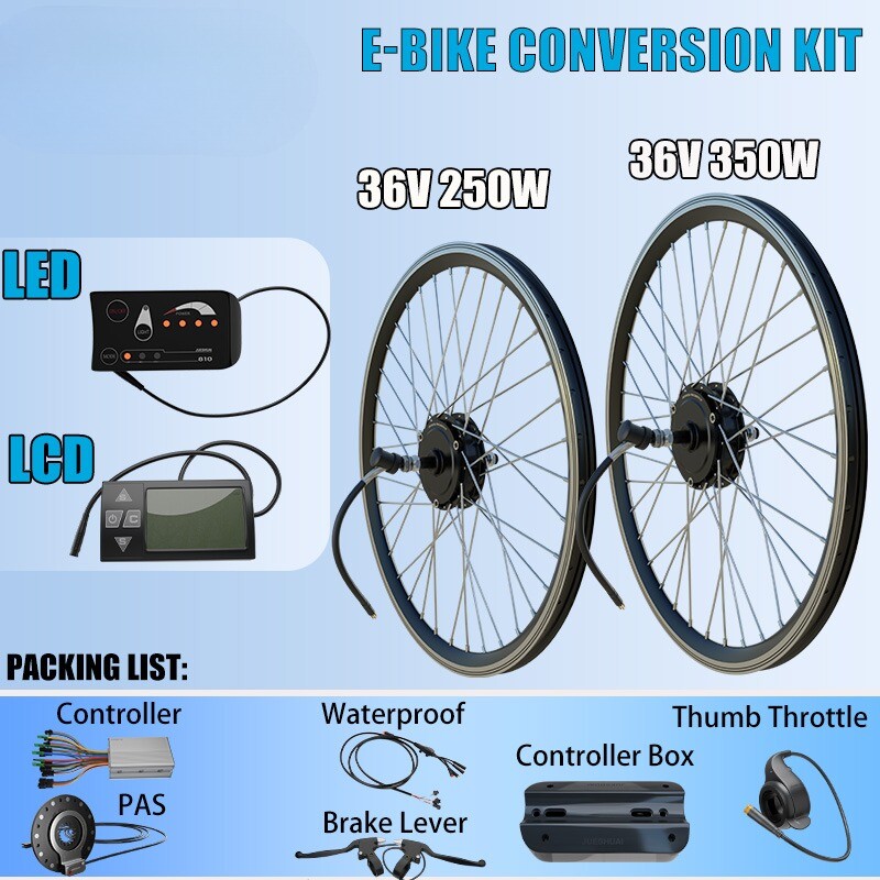 36V 250W 26" Front Wheel Electric Bike Conversion Kit - 26