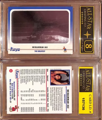 1991 KAYO Boxing Muhammed Ali Hologram Card #235 Graded ASG 8 EX #GS