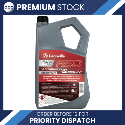 Granville 1021 Rapid Cool Red Antifreeze Concentrate 5L