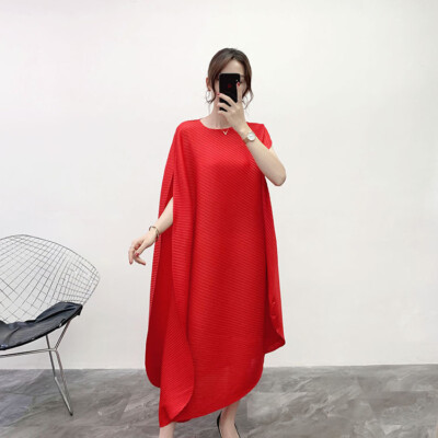 loose dress party irregular Irregular Satin Patchwork Loose Maxi Dress Women Elegant O Neck Contrast Long Sleeves Dresses Summer Casual Fashion Party Robes 240807