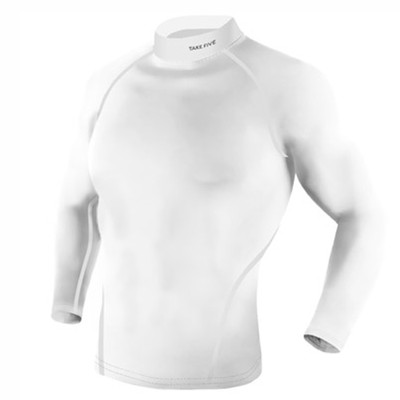 Maglietta Compressiva Take Five Da Uomo, Bianca, Manica Corta, Taglie S-2XL, Corsa