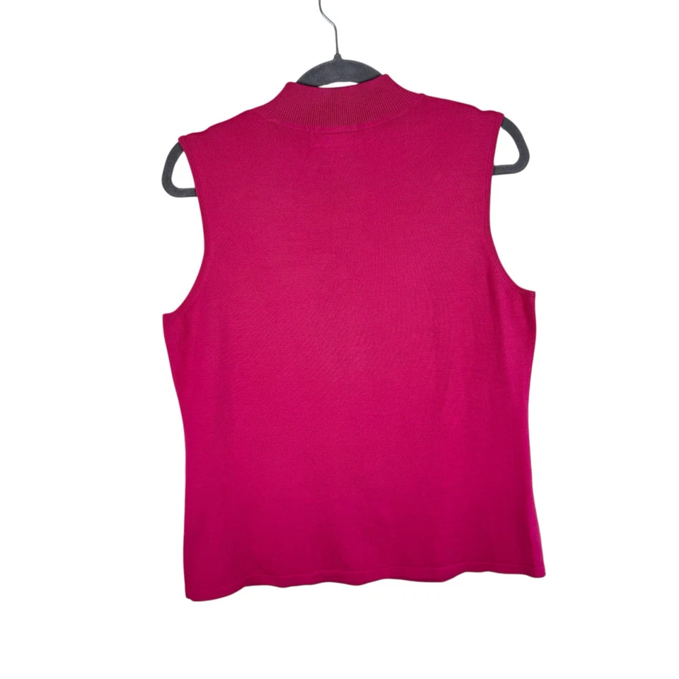 Suéter ligero Josephine Chaus vintage de seda de nailon cuello falso sin mangas M Foto 2 de 4