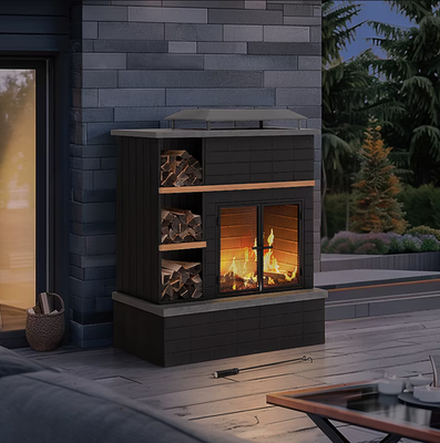 #ad #ad Sunjoy Rectangle Outdoor Fireplace Steel Wood Burning Black Patio $315.91