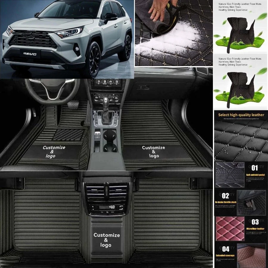 For Toyota RAV4 Car Floor Mats Custom Luxury Waterproof Auto Liners Carpets Foto 3 de 4