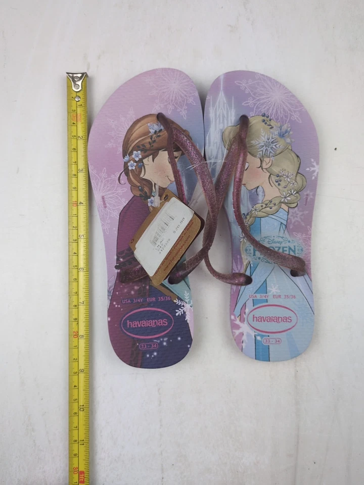Chanclas Havaianas Niños - Delgadas Princesa Disney Frozen Lila Talla 3/4 Juvenil Foto 3 de 4