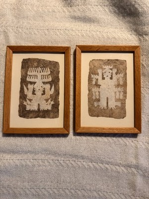 Otomi Amate Bark Framed Cutouts, San Pablito, Mexico Folk Art