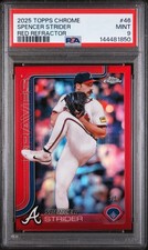 2025 Topps Chrome Spencer Strider #46 rifrattore rosso /5