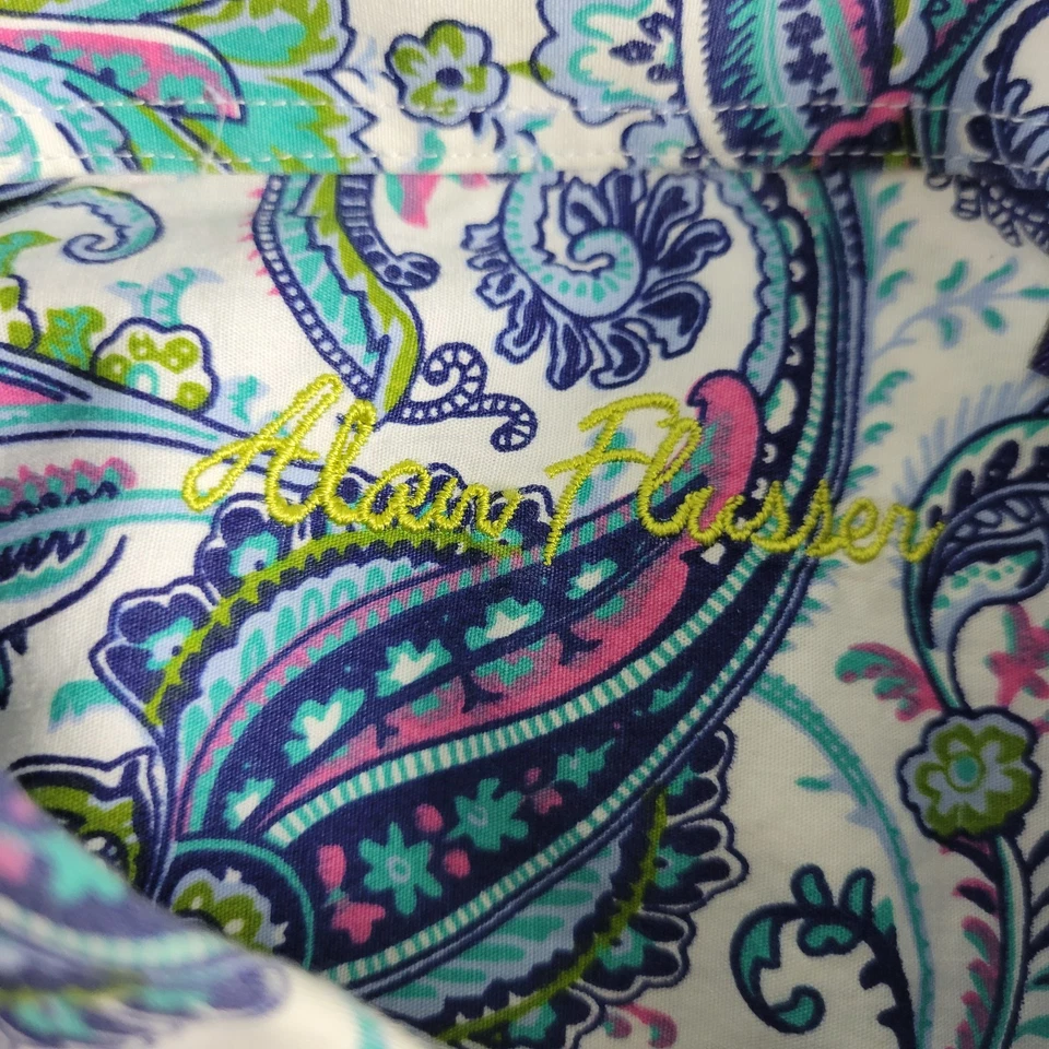 Alan River Para Hombres Grande Blanco AOP Paisley Abotonada Manga Larga Foto 4 de 4