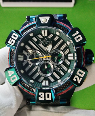 Invicta Bolt 46349 Men s Watch 52mm Green Carbon Fiber Chronograph Cable Bezel