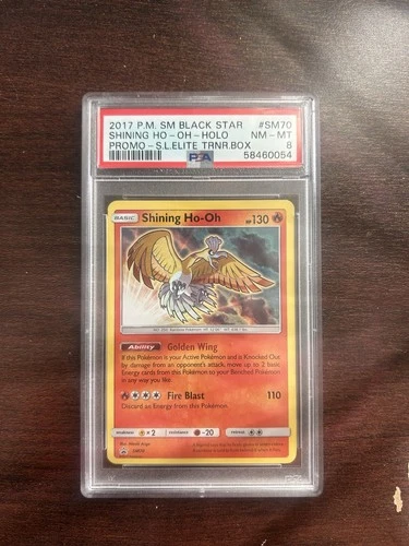 Pokémon TCG 2017 Shining Ho-Oh SM70 Sun & Moon Black Star Promo PSA 8!