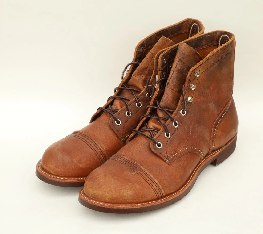 Red Wing Iron Ranger Size 11 D in Copper Rough Tough Leather 8085