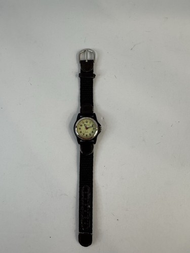 Vintage Waltham Watch Women Quartz Silver tone 25mm Black Nylon Band New Battery - Picture 2 of 4