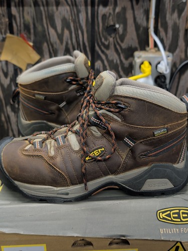 New KEEN Detroit Mid Size 9.5 D Waterproof Soft Toe Men's Work Boots MSRP $175