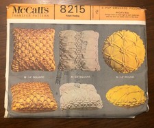 Vintage 1966 McCalls Craft Sewing Pattern 3 Pop-Smocked Pillows for Home Decor