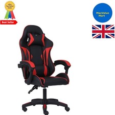 Sedia da gioco regolabile in pelle PU di lusso - rosso-nero con cuscini rimovibili