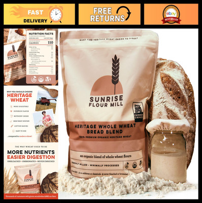 Organic Whole Wheat Bread Flour Blend - 5 lb | Non-GMO, Unbleached, Ancient Grai