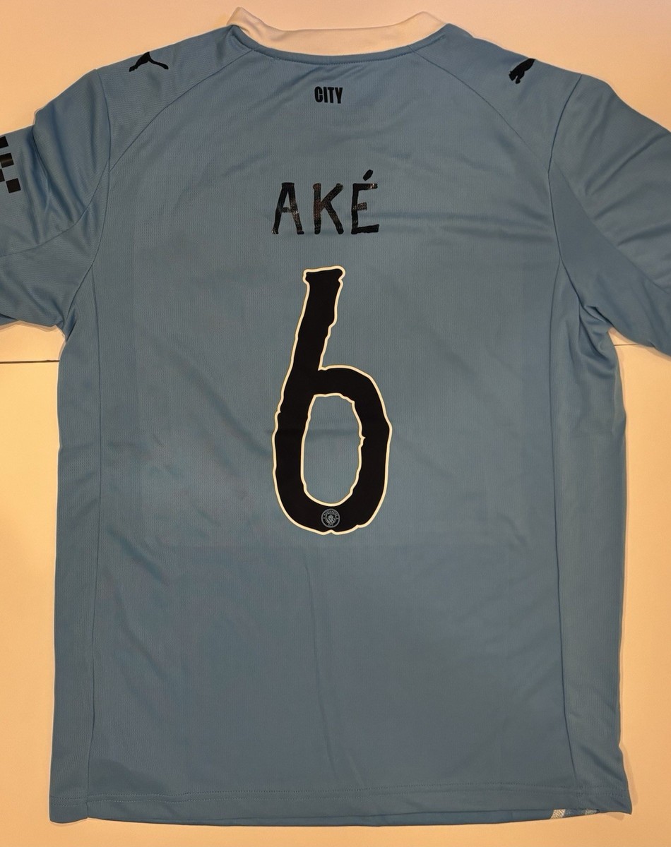Manchester City Ake 6番 Lサイズ シャツ 旧正月 Nathan Ake Aké Manchester City #6 Blue Jersey Home Kit Sz Large