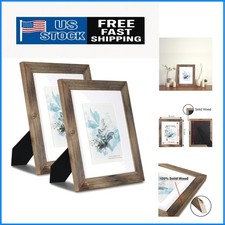 Rustic 8x10 Picture Frame Set - 100 Solid Wood with HD Glass Protection