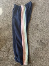 Aviator Nation Women's Navy-Pastel Steipe Sweatpants Side Stripe Pants XS