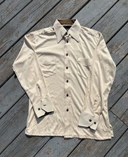 Vintage 70s Sears Pointed Collar Button Up Either Shirt Large Polyester Disco