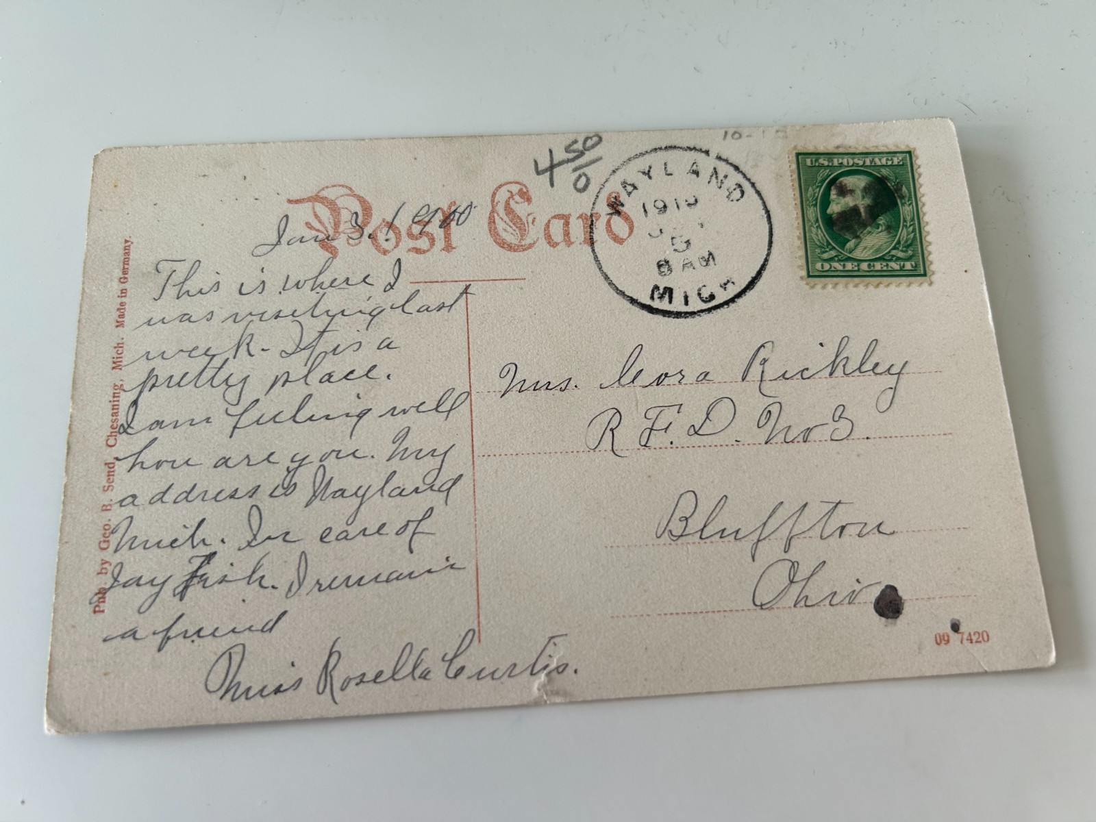 High School Chesaning Michigan MI Saginaw County Postcard