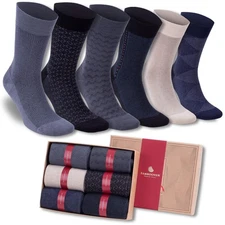 Men’s Bamboo Dress & Trouser Socks – Odor-Free (6 Pairs) 594