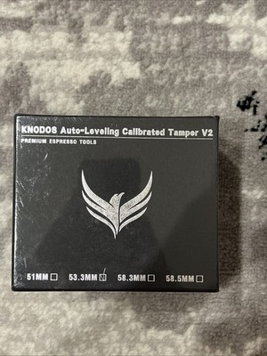 KNODOS 53.3mm Auto Leveling Calibrated Tamper V2 Premium Espresso Tool Sealed