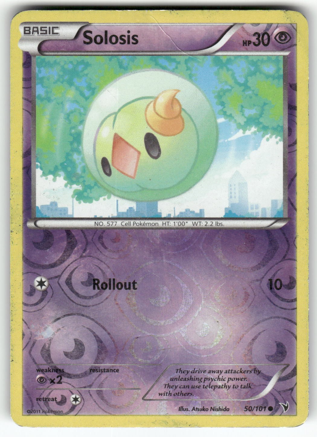Solosis Noble Victories Common,Reverse Holo Pokemon Lightly played