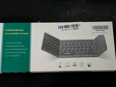 Samsers Foldable Wireless Bluetooth Keyboard with Touchpad Black USB C